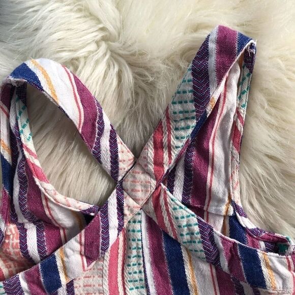 True Craft Striped Colorful Cropped Jumpsuit - Picture 5 of 13